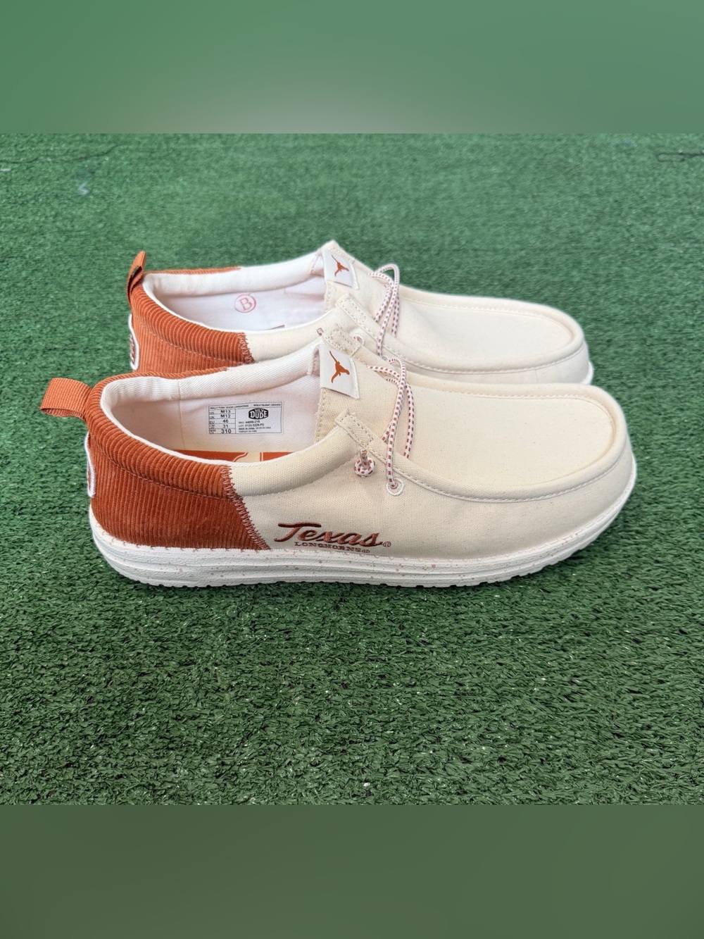 Hey Dude Wally Texas Longhorns Size 13 Burnt Orange/Wheat 44698-21B